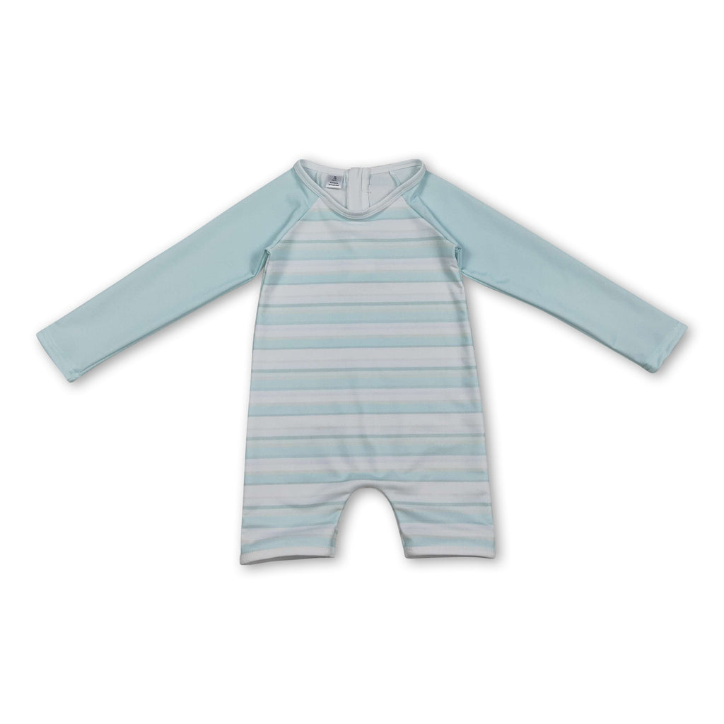 Long sleeves stripe baby boy summer swimsuit