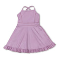 Light pink straps ruffle kids girls summer athletic dress