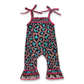 Turquoise leopard serape sleeveless baby girls romper