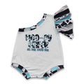 Moody heifer one shoulder baby girls romper