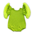 Green face flare sleeves baby girls Christmas romper