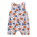 Sleeveless stripe baseball baby boy romper