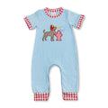 Plaid short sleeves back the red dog baby boys romper
