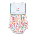 Sleeveless I love MOM floral baby girls romper