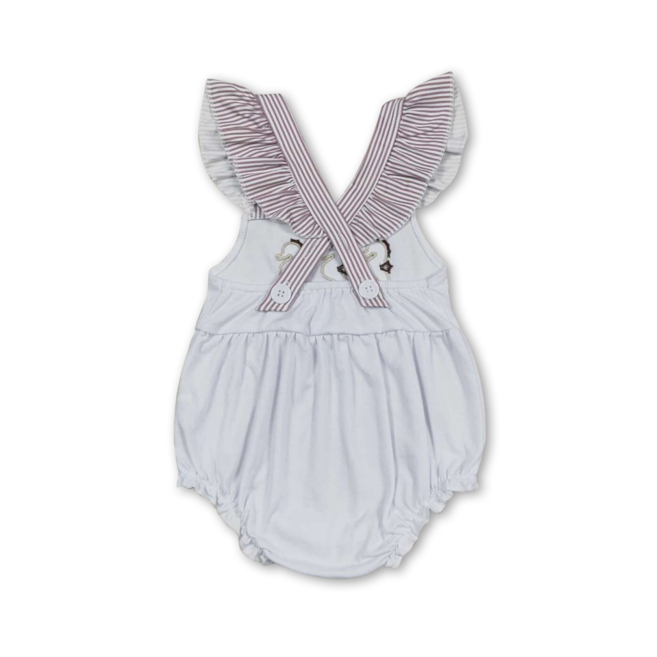 Flutter sleeves seahorse baby girls summer romper