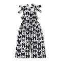 Straps black bow kids girls summer jumpsuit