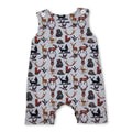 Sleeveless deer duck dog hunting baby boy romper