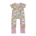 Short sleeves camo rabbit baby girls Easter zipper romper