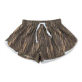 Olive camo kids girls summer active yoga shorts