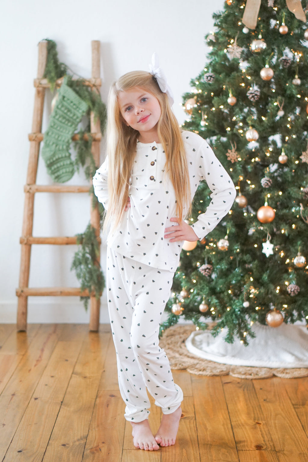 Tiny Trees Ribbed Bamboo 2pc Henley Pajamas