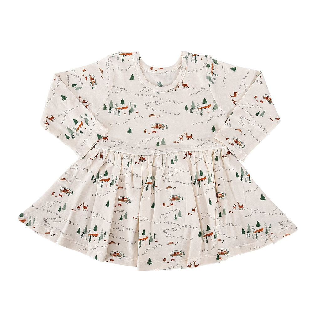 long sleeve twirl dress | into the woods