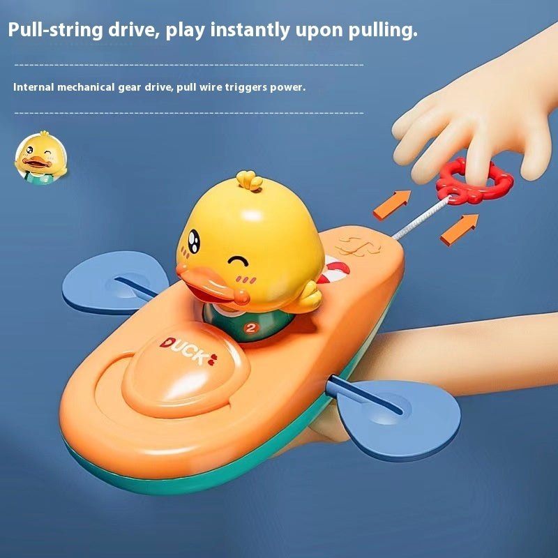 Baby Yellow Duck Playing In The Water Toy Kayaking