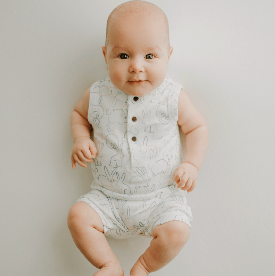 tank romper | bunnies