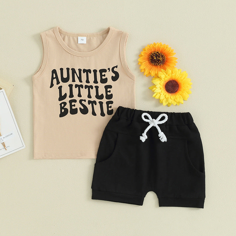 Suit Boy Letter Print Vest
