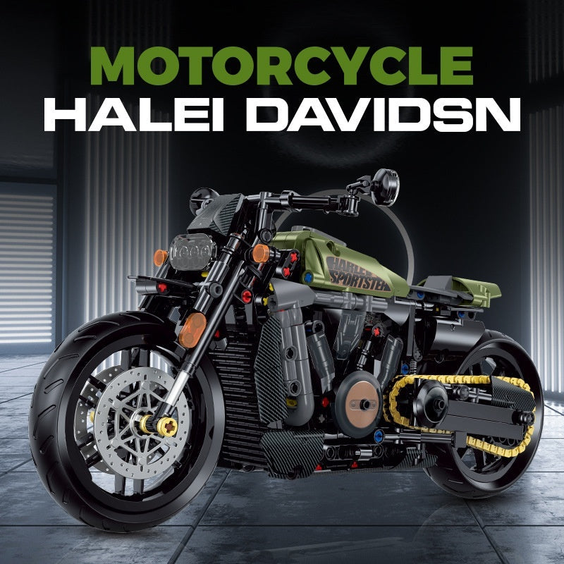 Building Blocks Motorcycle Toy Model Table Ornaments