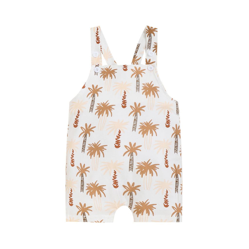 Children Straps Cropped Printed Fashion Suspender Pants