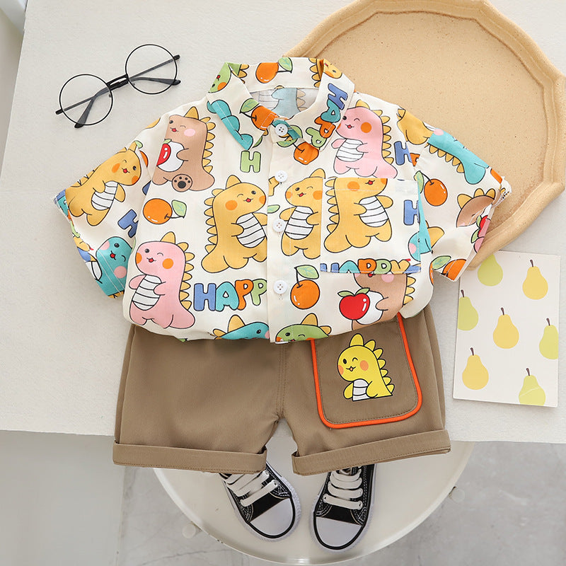 Summer Short Sleeve Shirt Suit