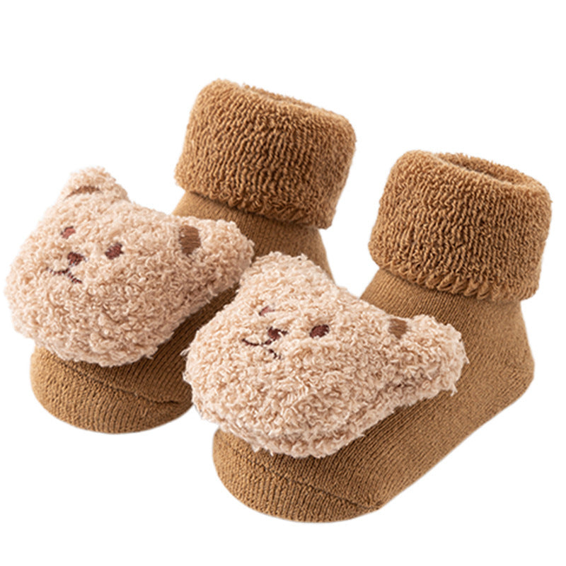 Baby Socks Terry Plus Velvet Thickened Middle Tube Non-slip