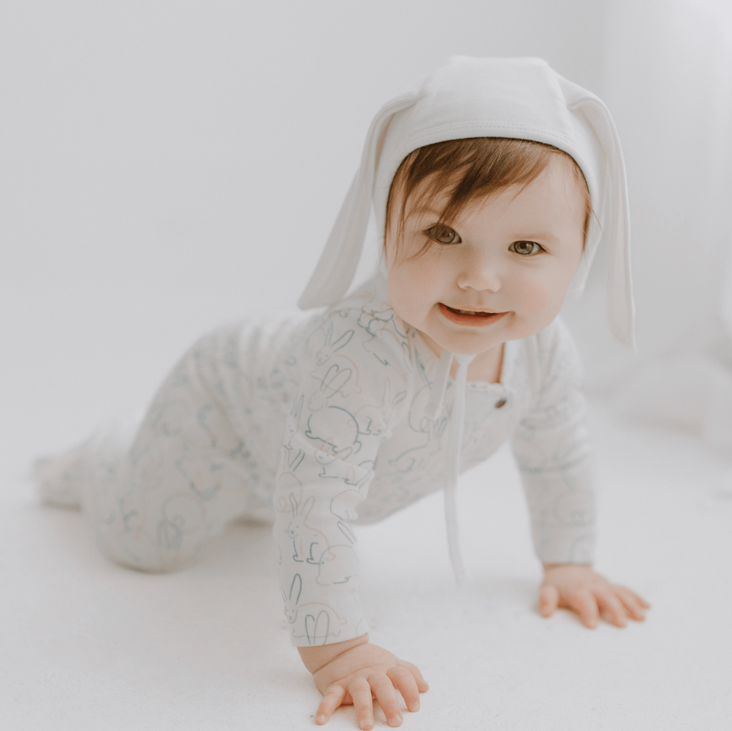 bonnet hat with ears | Ivory