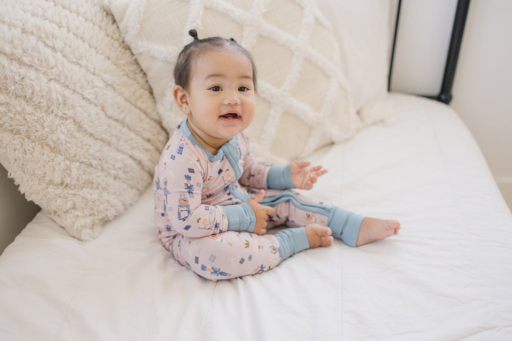 Nutcracker Print Bamboo Zippy Romper *Newborn left