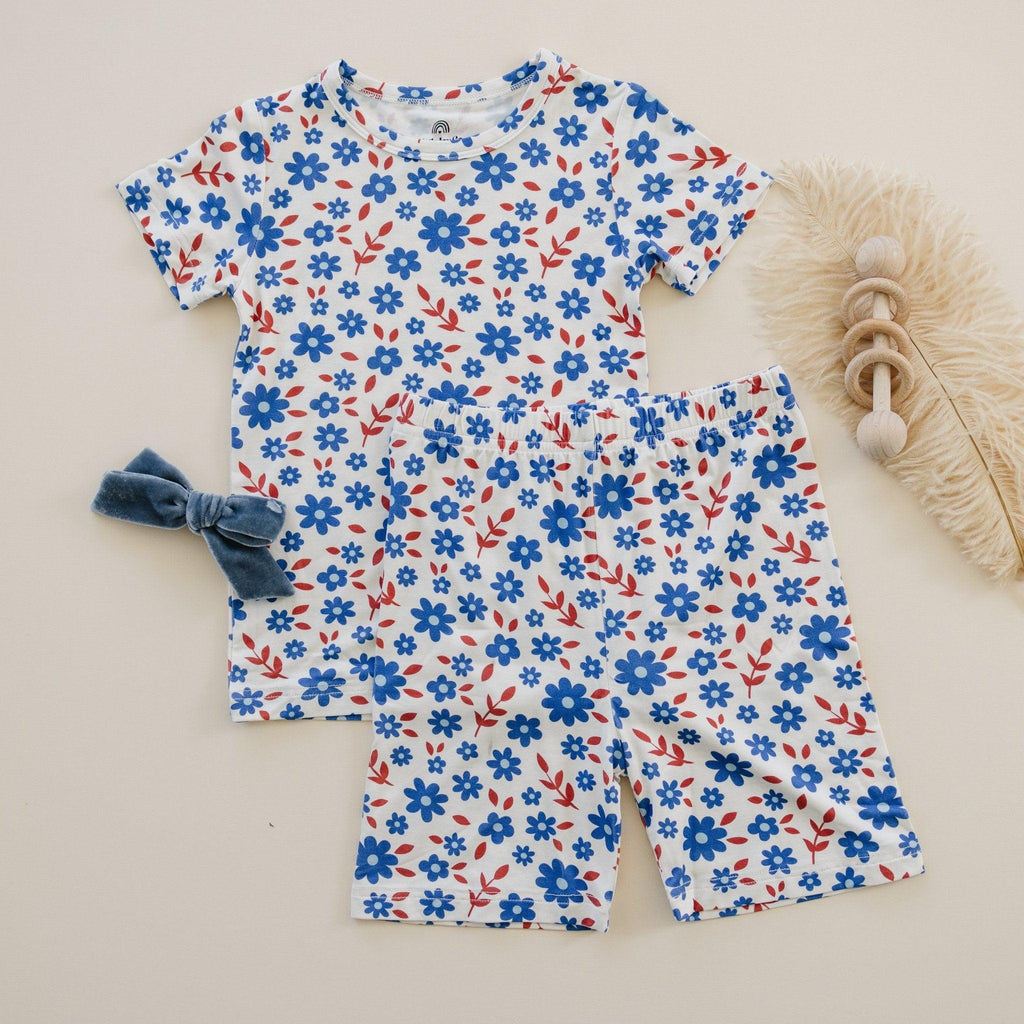 Red White & Blooms 2pc Bamboo Pajamas *4T left